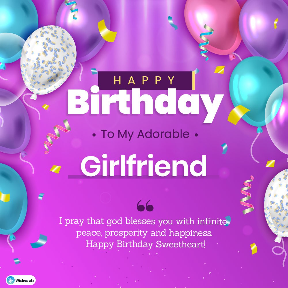 Adorable Girlfriend Wishes Happy Birthday Card