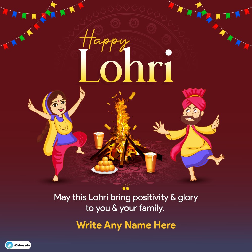 Dancing Folk Beautiful Happy Lohri photo quotes