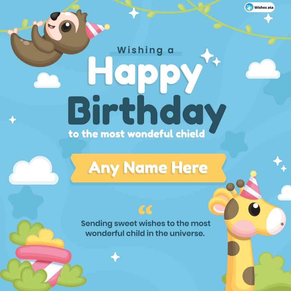 FREE Funny Kids Birthday Card With Kids Name