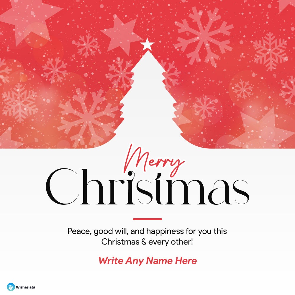 Quick edit your name on Merry Christmas Tree Image online