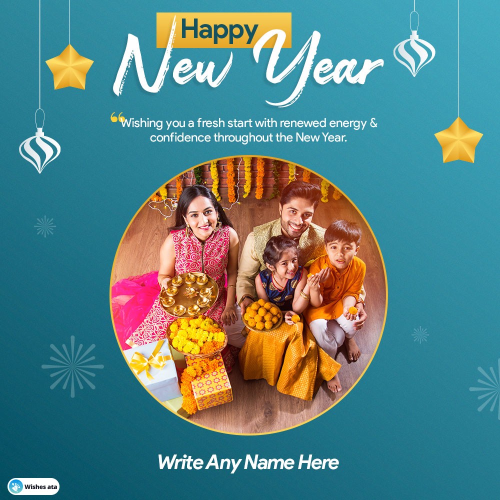 Stylish New Year Cards With Your Own Photo and Name