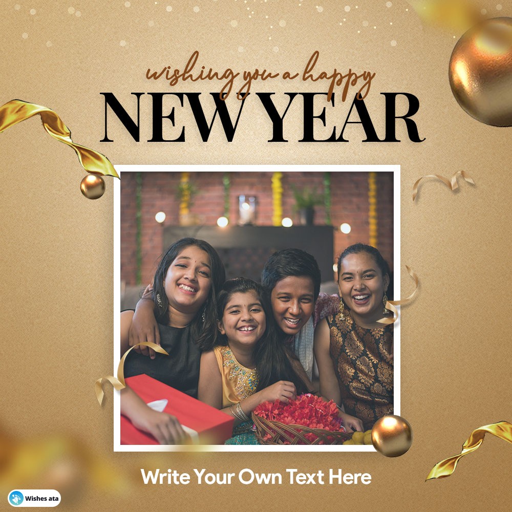 New Year Customizable Template Upload Photo and Write Message Online